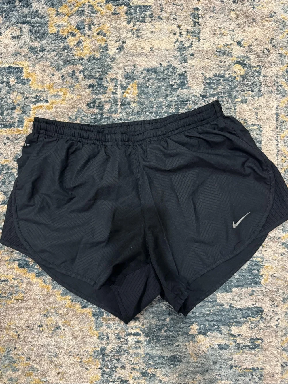 Nike Women's Black Athletic Running Shorts with Reflective Swoosh